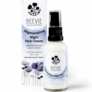 Beevie regenerierende Nachtcreme Schachtel mit Flasche